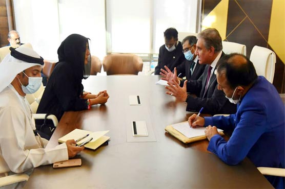 Shah Mahmood, UAE Minister of State meet on sidelines of OIC Council of FMs meeting